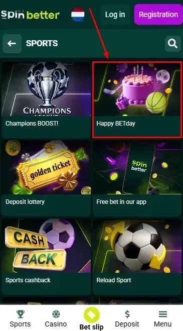 Spinbetter Netherlands Birthday Bonus