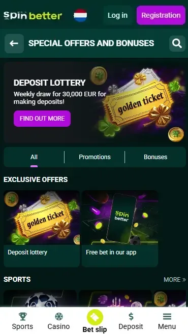Spinbetter Netherlands Deposit Bonuses