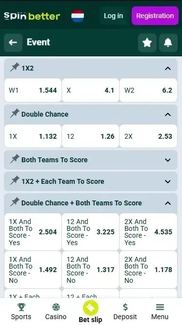 Spinbetter Betting Markets