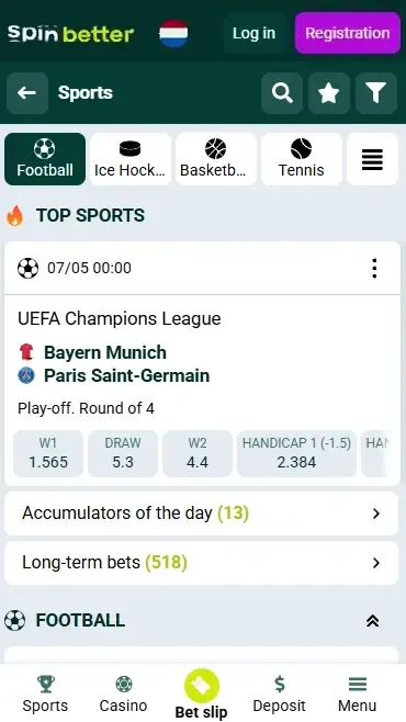 Spinbetter Live Betting