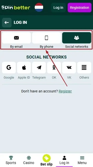 Spinbetter NL: Ways to Log In