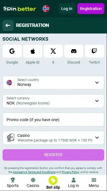 Spinbetter Registration via Social Nets