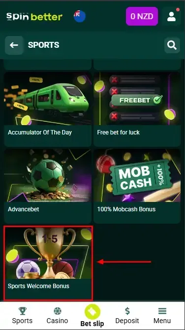 Spinbetter NZ: Sport Betting Welcome Bonus