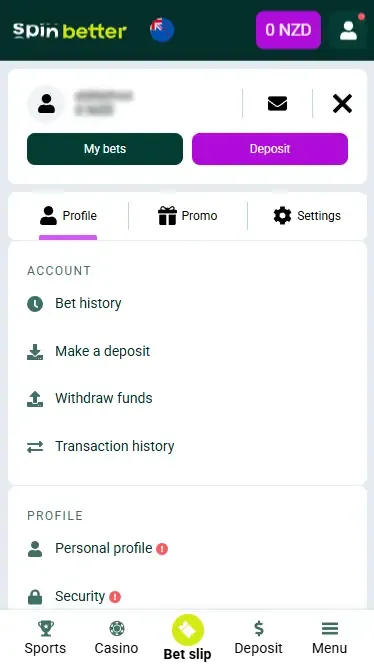Spinbetter NZ Account