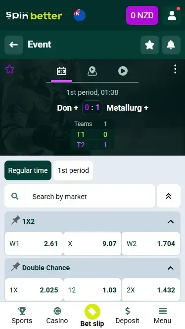 Spinbetter New Zealand Live Betting Features