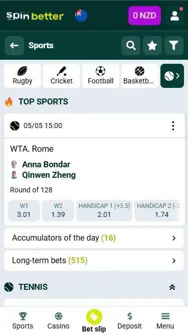 Spinbetter New Zealand Tennis Events