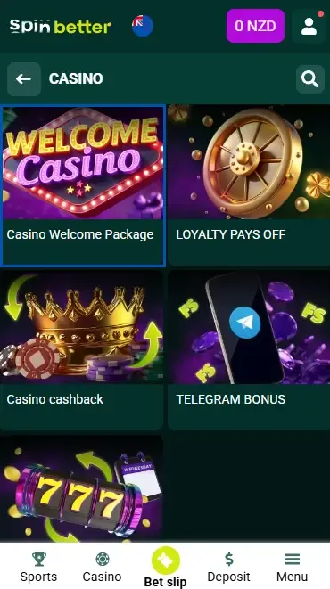 Spinbetter NZ Casino Welcome Package