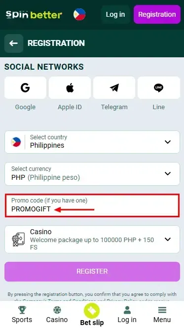 Spinbetter Philippines Promo Code