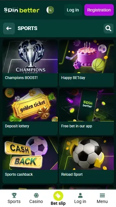 Spinbetter Sport Bonuses in Pakistan
