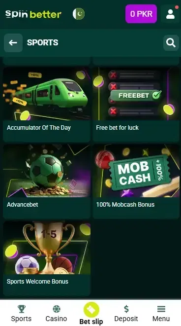 Spinbetter Sport Bonuses in Pakistan