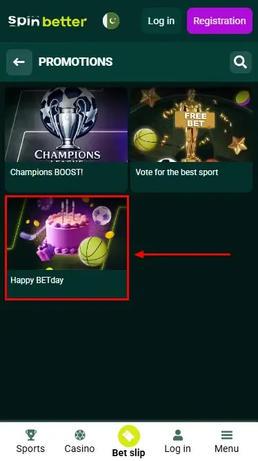 Spinbetter Pakistan Birthday Bonus