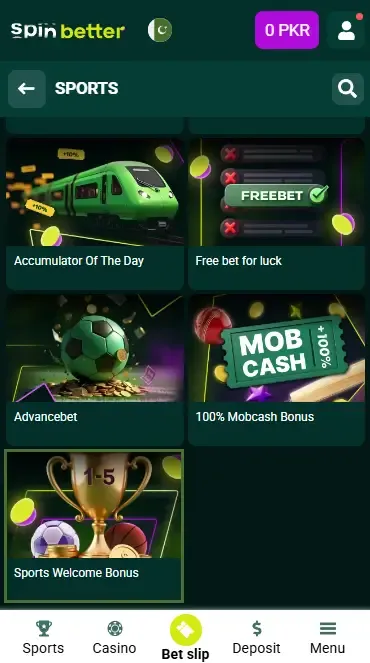 Spinbetter Pakistan: Sport Welcome Bonus
