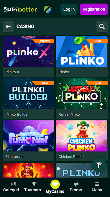 Spinbetter Plinko Games Diversity