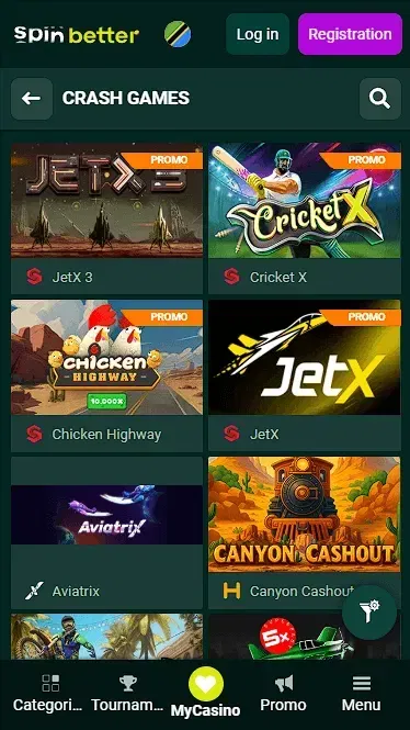 Spinbetter Tanzania: Crash Games