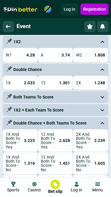 Spinbetter Betting Marketsr