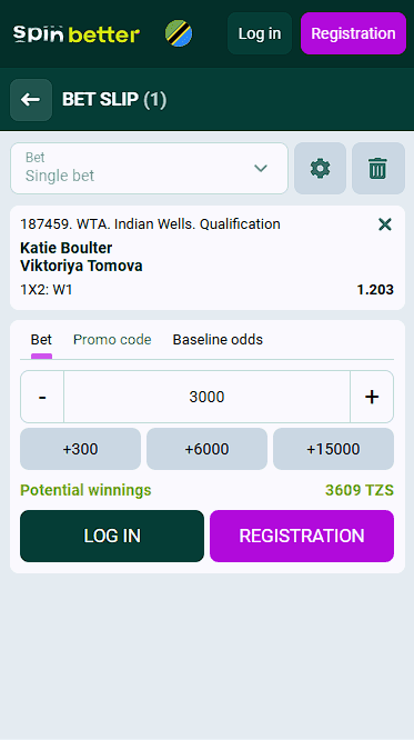 Spinbetter Tanzania Bet Slip