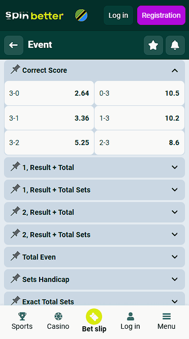 Spinbetter Tanzania Correct Score (Volleyball)