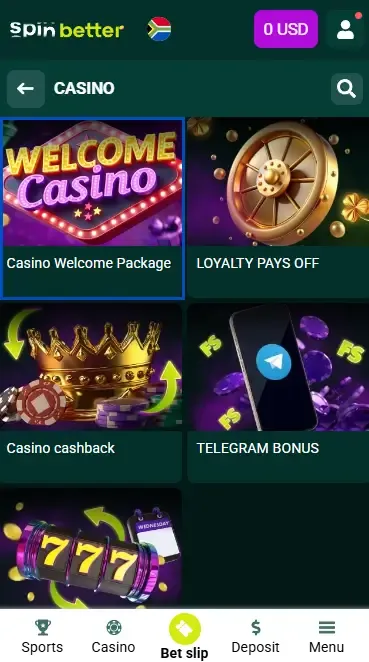 Spinbetter South Africa: Casino Welcome Bonus