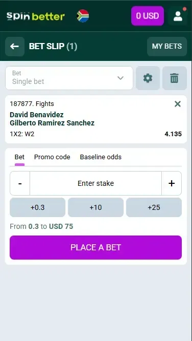 Spinbetter Boxing Bet Slip