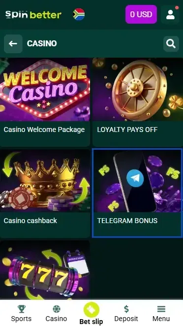 Spinbetter ZA: Telegram Promotion