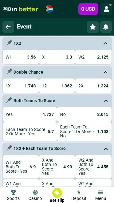 Spinbetter Betting Marketsr
