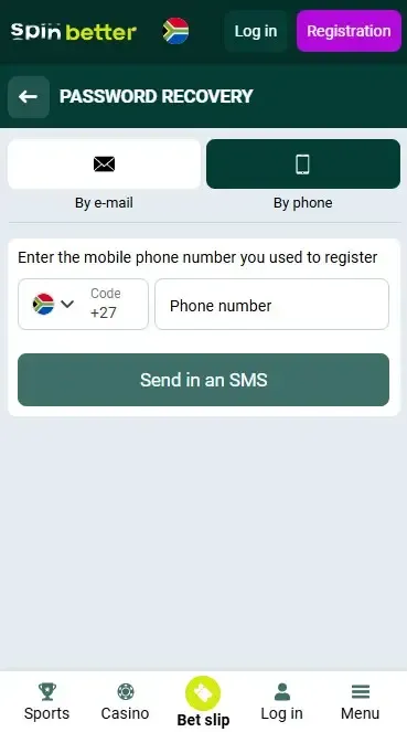 Password recovery by phone number