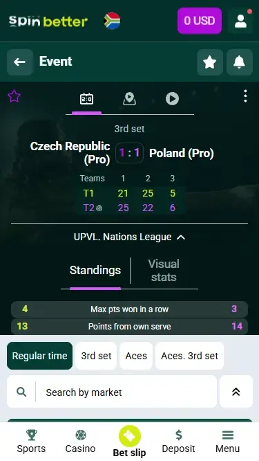 Spinbetter South Africa Volleyball Live Betting