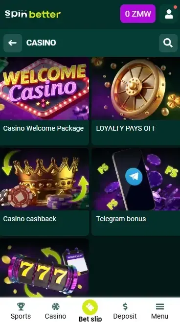 Spinbetter Zambia Casino Ongoing Bonuses