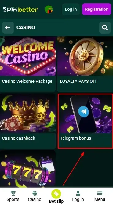 Spinbetter ZM: Telegram Promotion