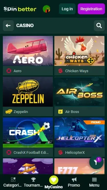 Spinbetter Zambia: Crash Games