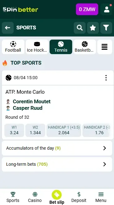 Spinbetter Zambia Tennis Events