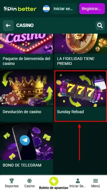Bono de Depósito del Casino de Spinbetter