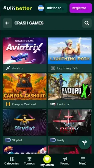Spinbetter Argentina: Juegos Crash