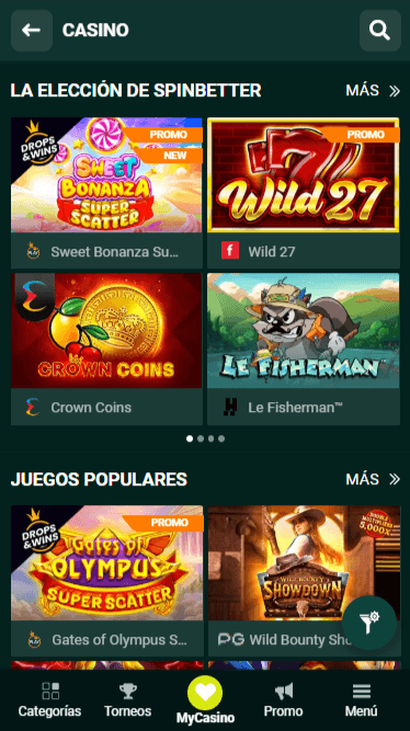 Tragamonedas populares en Spinbetter