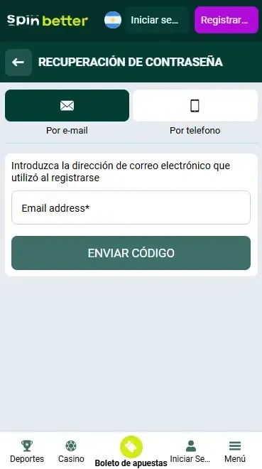 Recuperación de contraseña por correo electrónico en Argentina