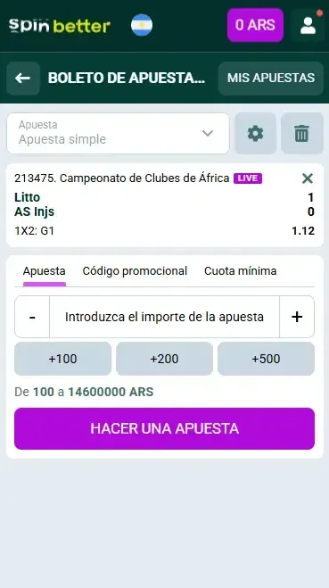 Boletín de apuestas de voleibol de Spinbetter Argentina