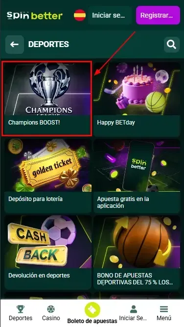 Bonos de temporada y especiales en Spinbetter España