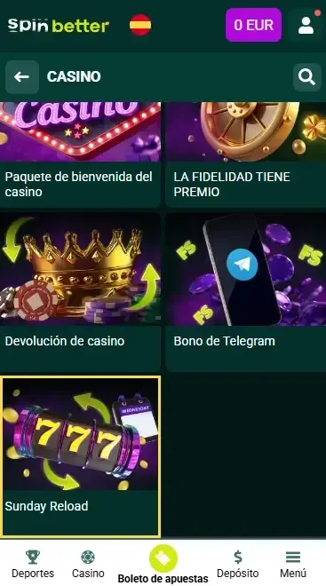 Bono de Depósito del Casino de Spinbetter