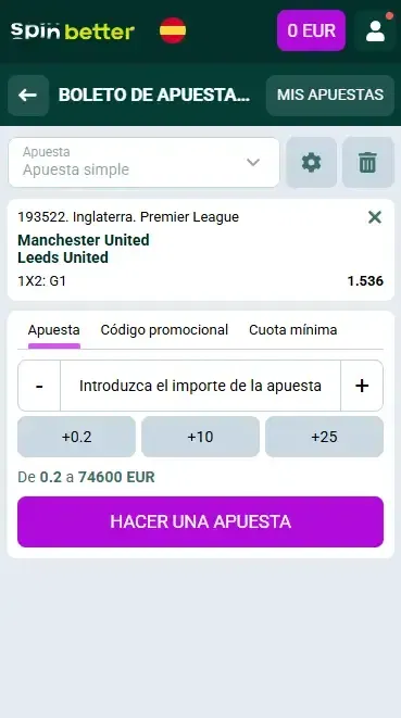 Empieza a apostar en Spinbetter