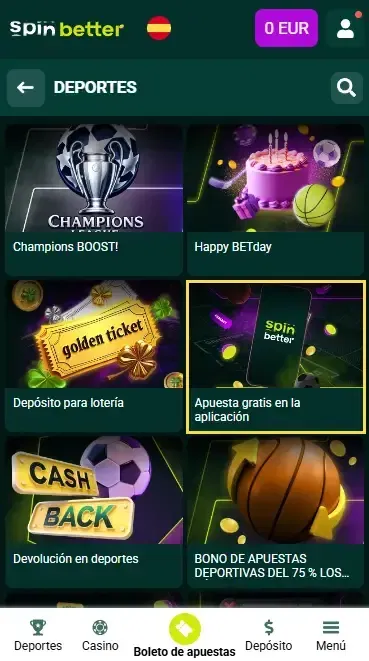 Bono de apuesta gratis de Spinbetter España