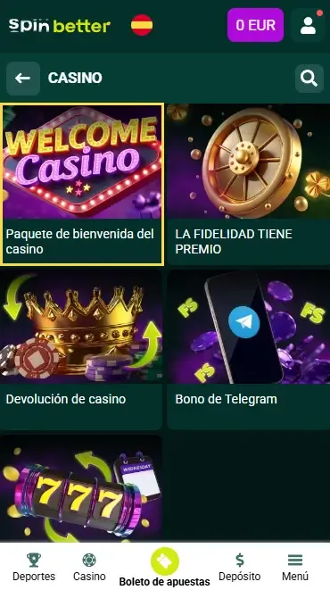 Bono de bienvenida del casino para jugadores españoles