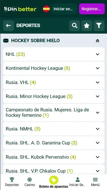 Eventos de hockey de Spinbetter España