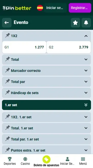 Spinbetter España Voleibol Ganador del partido