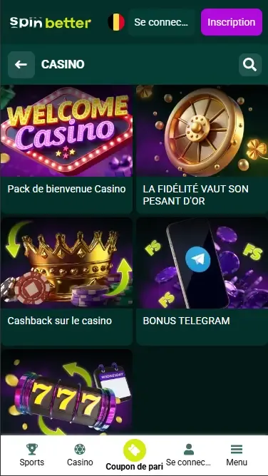 Bonus de casino en continu Spinbetter BE