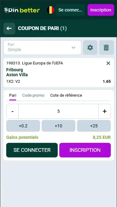 Commencer à parier sur Spinbetter