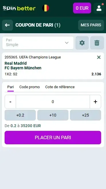 Commencer à parier sur Spinbetter Belgique