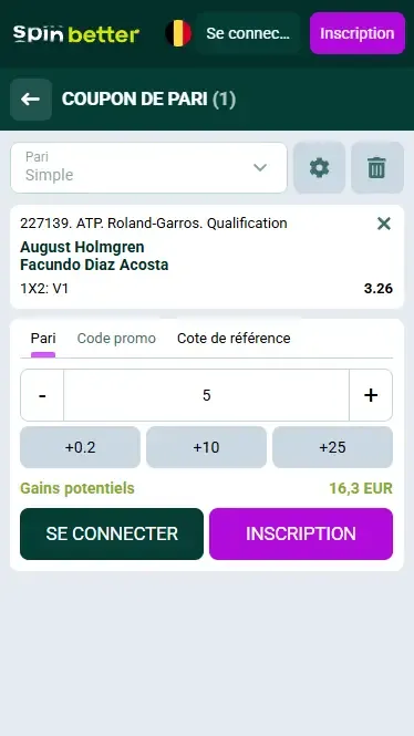 Spinbetter Tanzanie - Ticket de pari