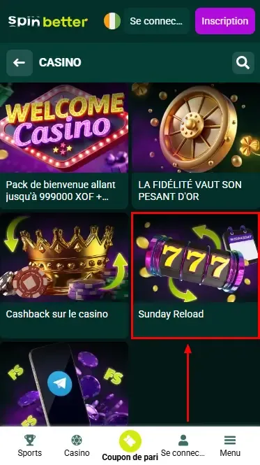 Bonus de dépôt casino Spinbetter