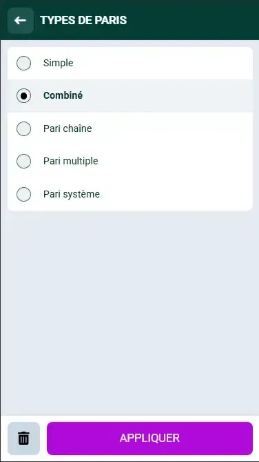 Type de pari Spinbetter
