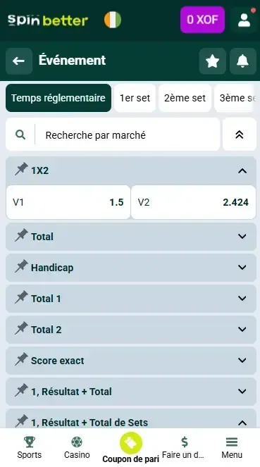 Spinbetter Côte d'Ivoire Volleyball Vainqueur du match